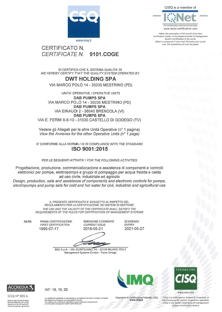 Сертификат ISO 9001-2015